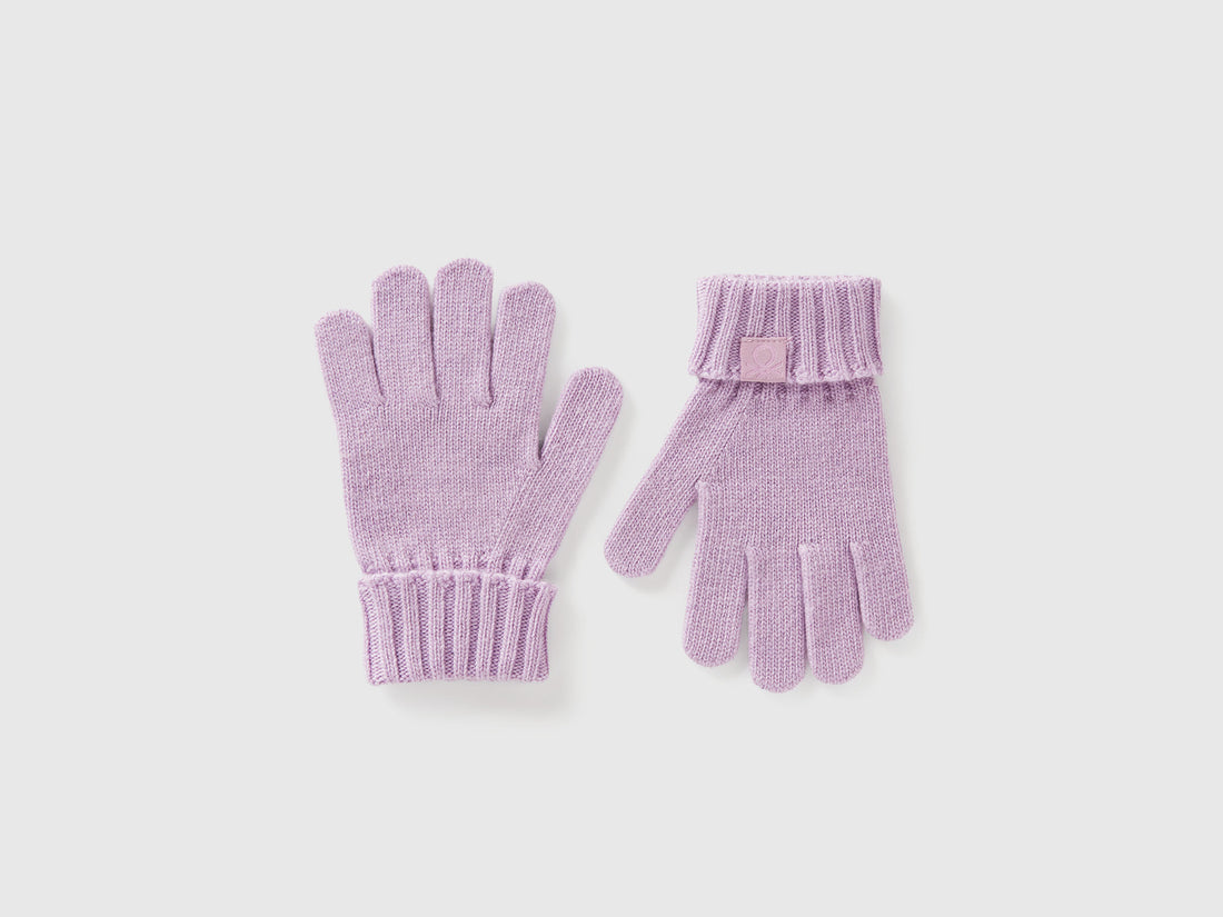 Benetton_Lavender_Gloves in Viscose and Wool Blend_126WGG009_0W1_01