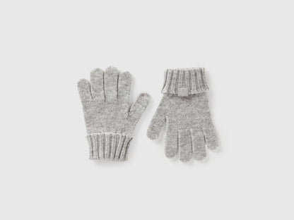 Benetton_Light Gray_Gloves in Viscose and Wool Blend_126WGG009_501_01