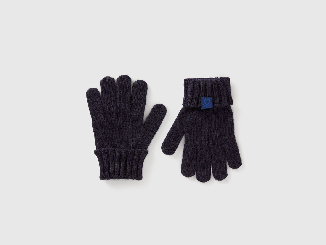 Benetton_Dark Blue_Gloves in Viscose and Wool Blend_126WGG009_66U_01