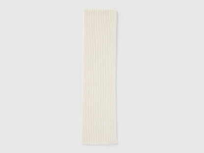 Benetton_Creamy White_Wool Blend Knit Scarf_126WGU005_000_02