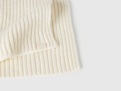 Benetton_Creamy White_Wool Blend Knit Scarf_126WGU005_000_03