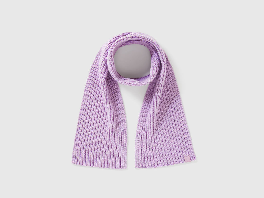 Benetton_Lavender_Wool Blend Knit Scarf_126WGU005_0W1_01