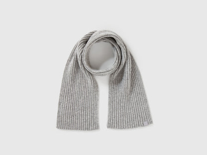 Benetton_Light Gray_Wool Blend Knit Scarf_126WGU005_501_01