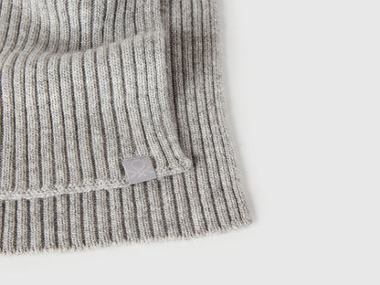 Benetton_Light Gray_Wool Blend Knit Scarf_126WGU005_501_03