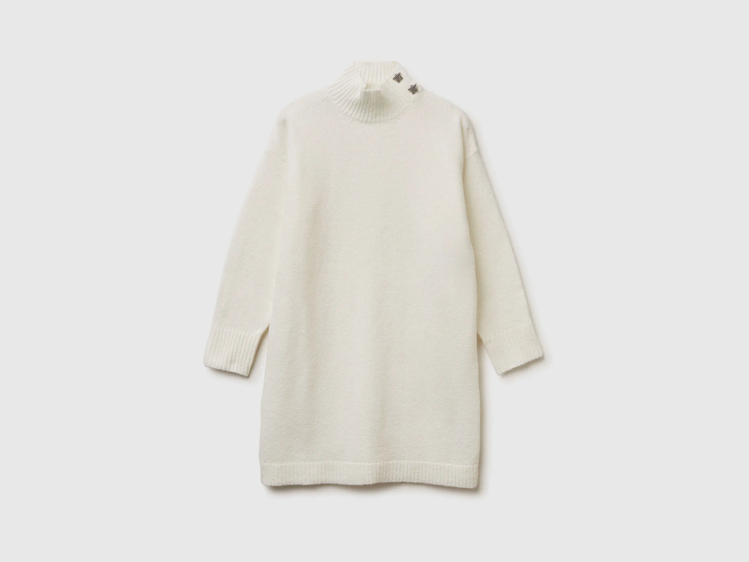 Benetton_Creamy White_Turtleneck Knit Dress_12B9CV007_0R2_01