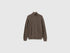 Benetton Dove Gray Men Mock Neck Sweater with Half Zip SKU: 12D5U202D_17K Image 01