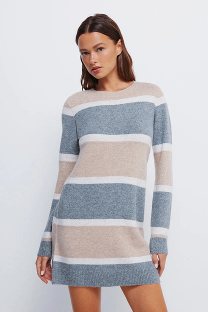 Springfield_nude_Short Color Block Jersey-Knit Dress_1332575_35_03