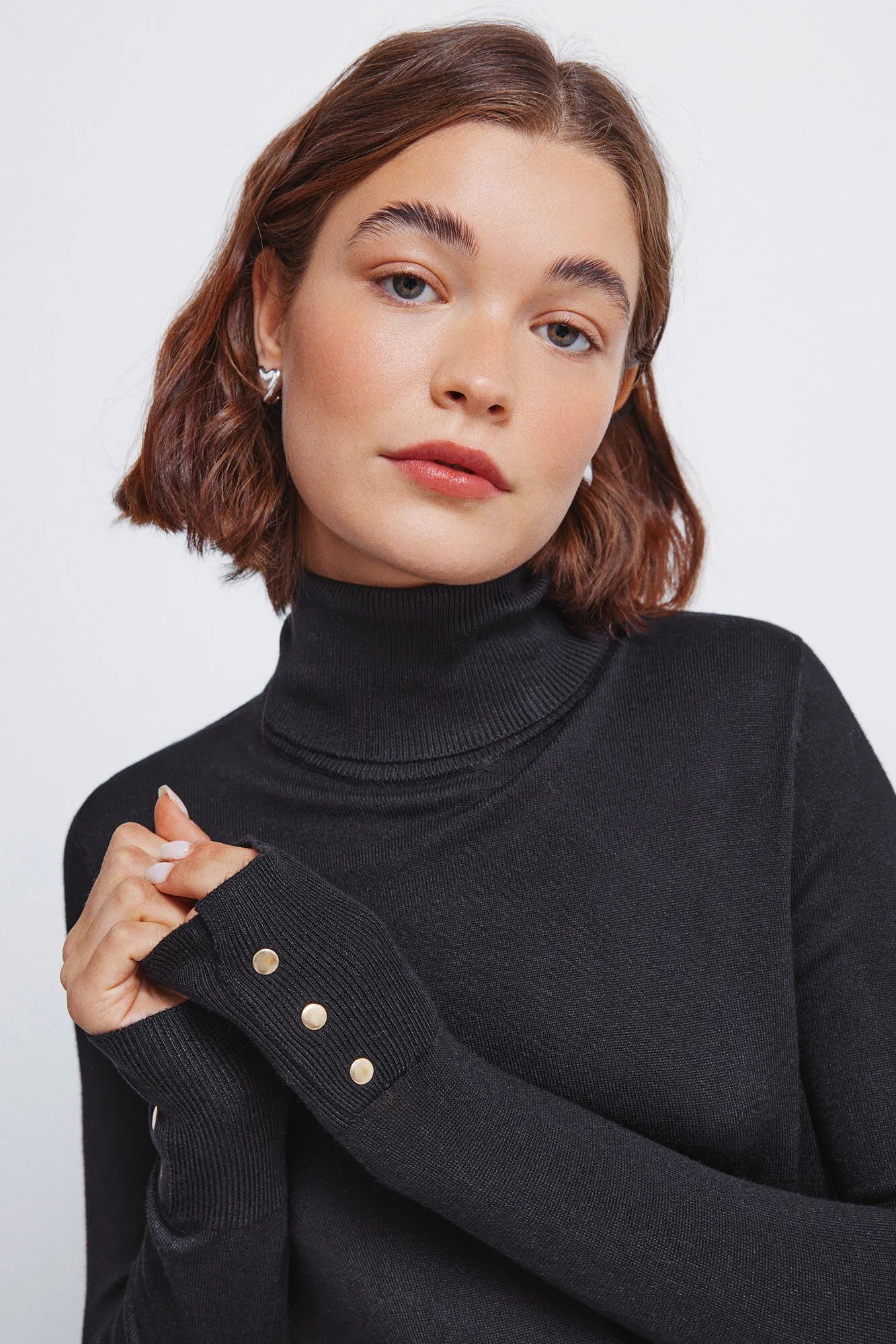 Springfield_black_High Neck Jumper with Buttons and Cuffs_1332580_01_02
