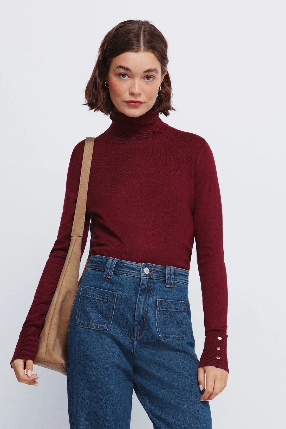 Springfield_black_High Neck Jumper with Buttons and Cuffs_1332580_68_01