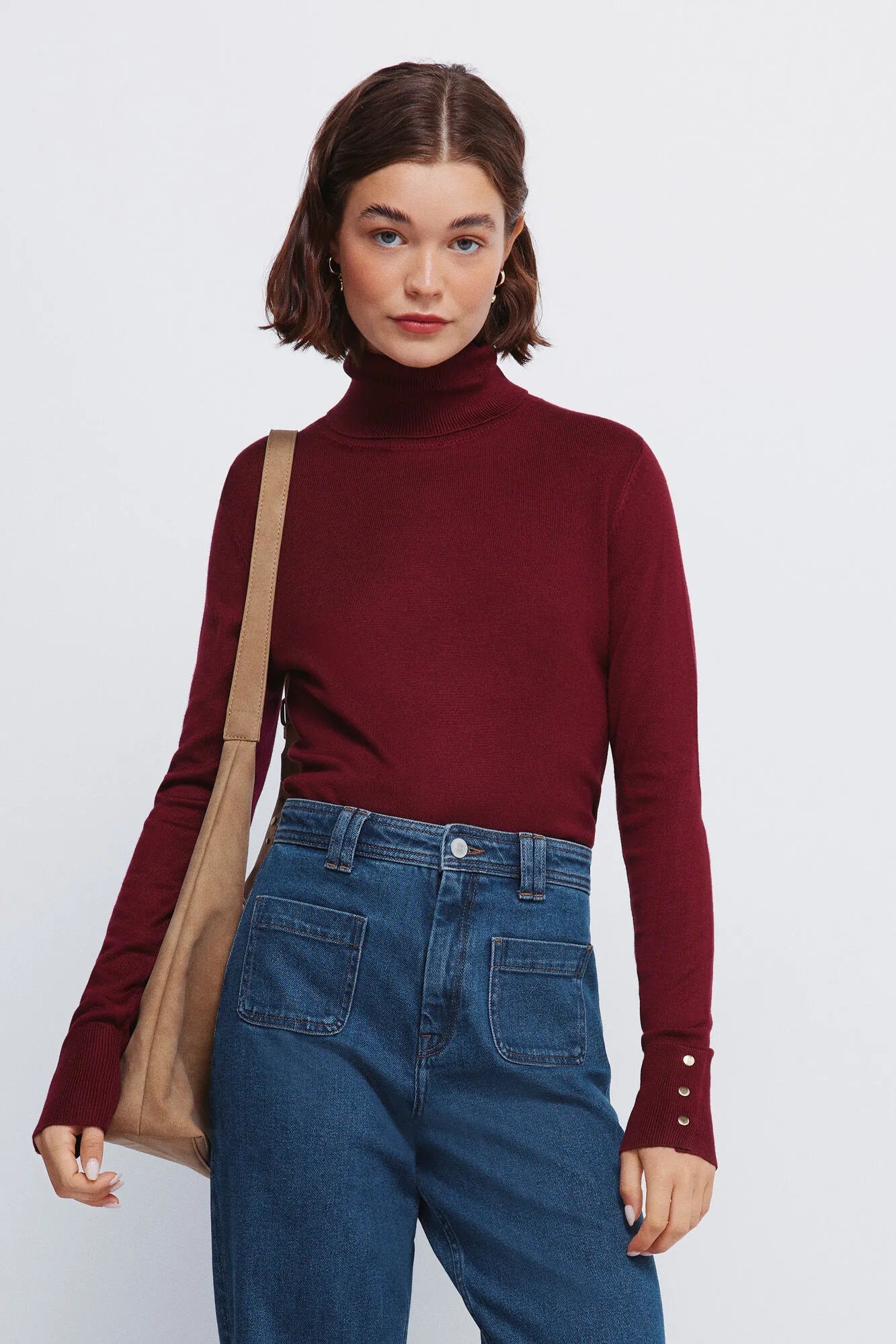 Springfield_black_High Neck Jumper with Buttons and Cuffs_1332580_68_01