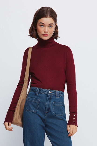 Springfield_black_High Neck Jumper with Buttons and Cuffs_1332580_68_01