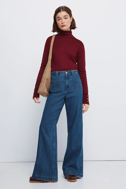 Springfield_black_High Neck Jumper with Buttons and Cuffs_1332580_68_03