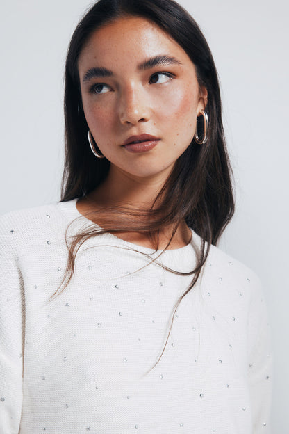 Springfield_Light_Brown_Gradient Crystal Studded Sweater_1332582_32_02