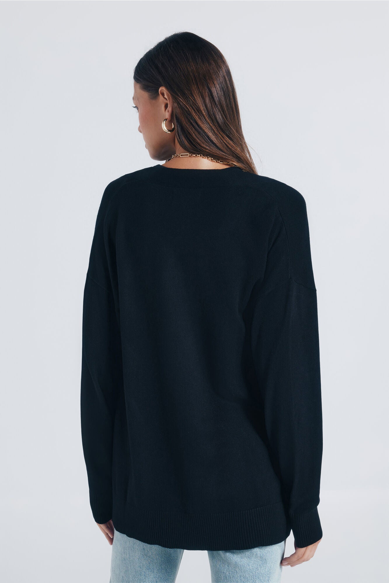 Springfield_Black_Lightweight Open Cardigan_1342582_01_05