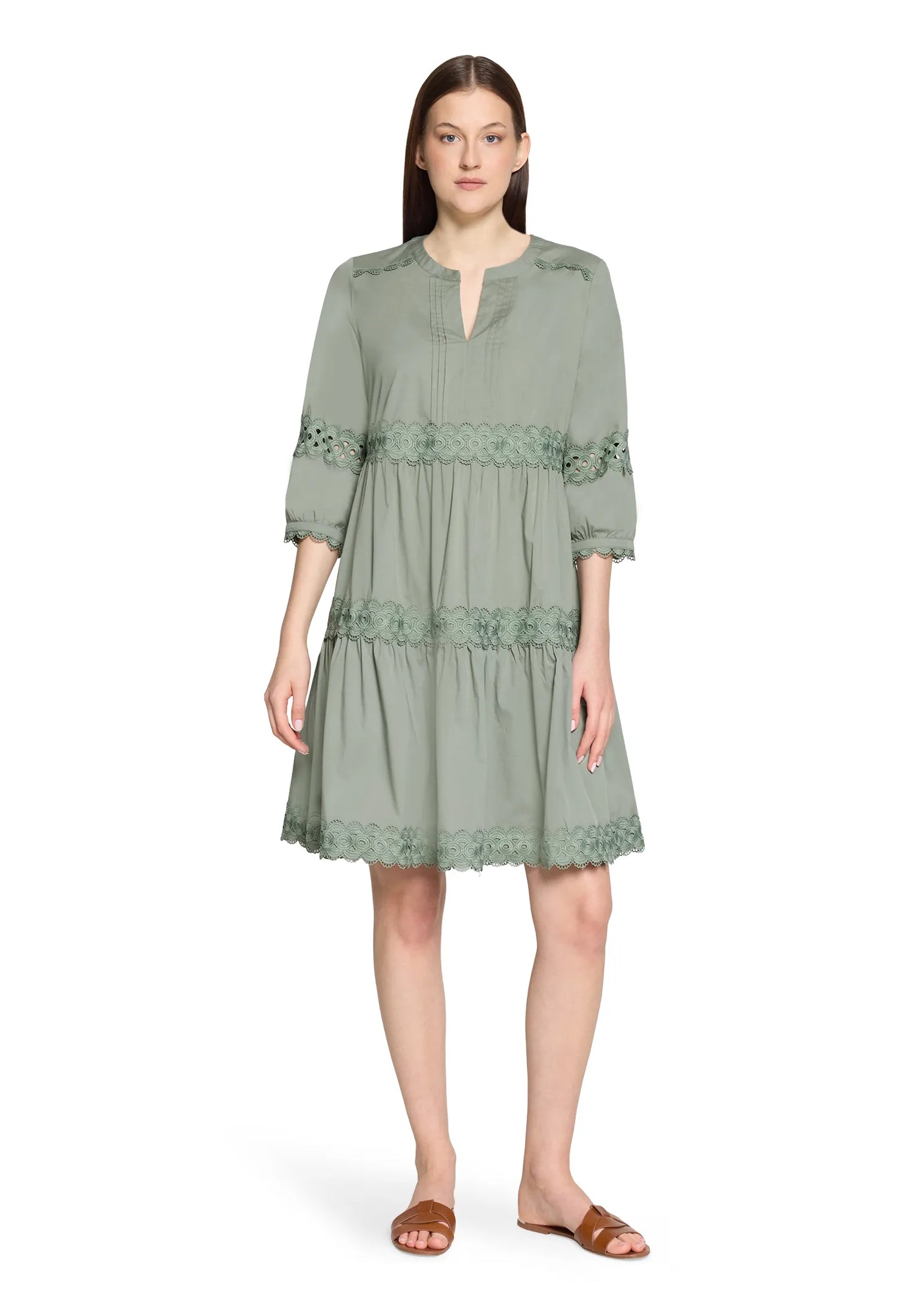 Betty Barclay Lily Pad Women Dress Short 3/4 Sleeve SKU: 1350-3196_5554 Image 01