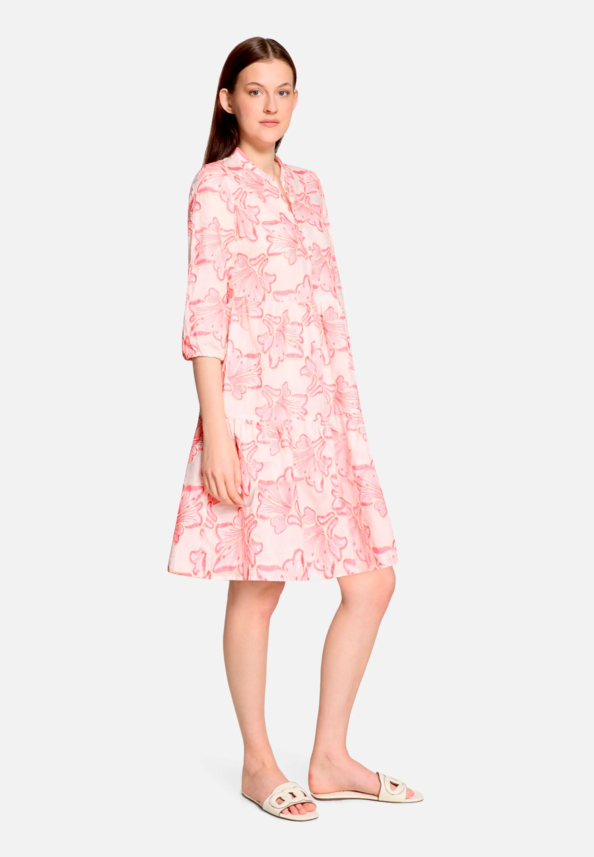 Betty Barclay Rose/Pink Women Tiered Dress with Embroidery SKU: 1352-3245_4845 Image 02