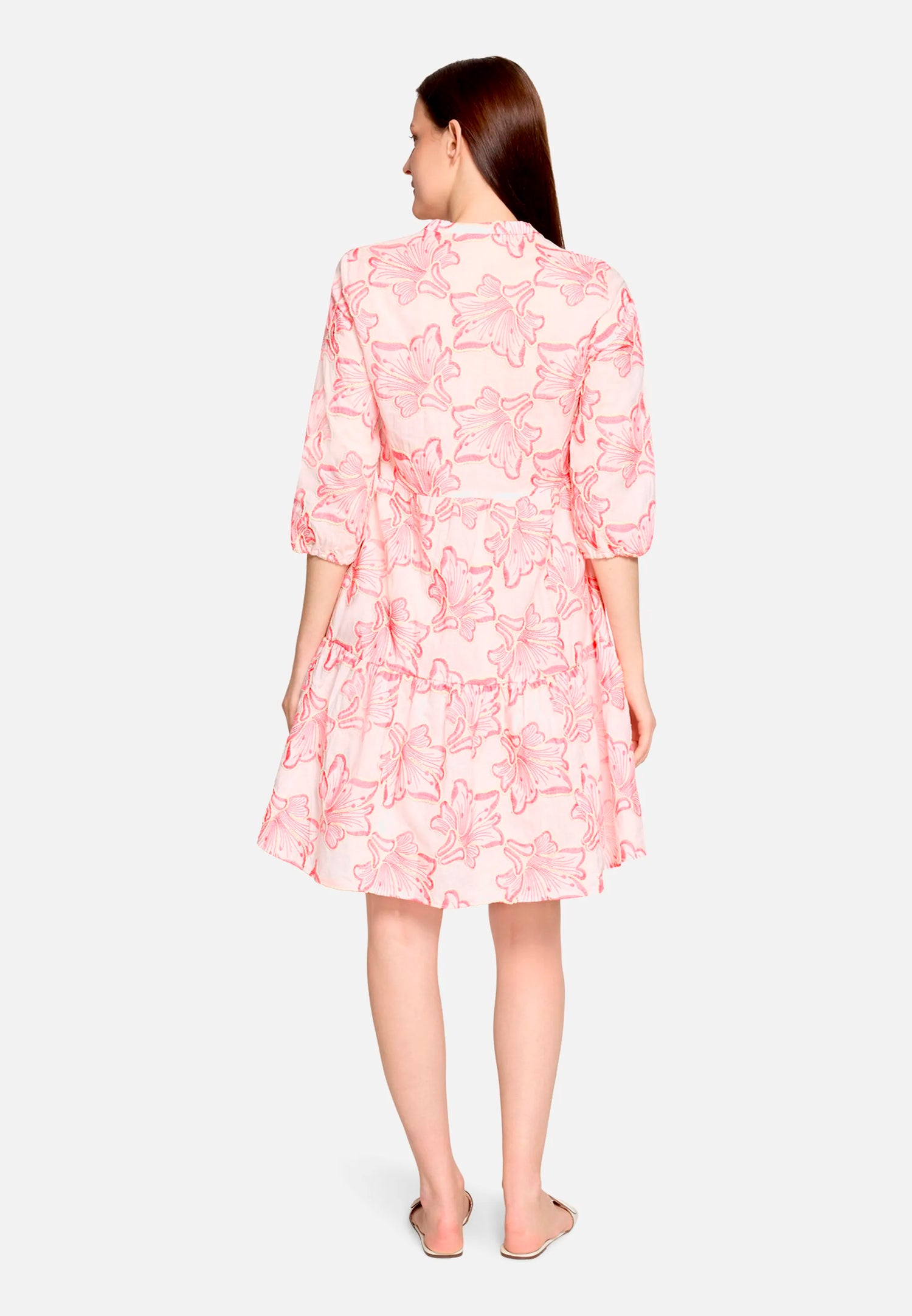 Betty Barclay Rose/Pink Women Tiered Dress with Embroidery SKU: 1352-3245_4845 Image 03