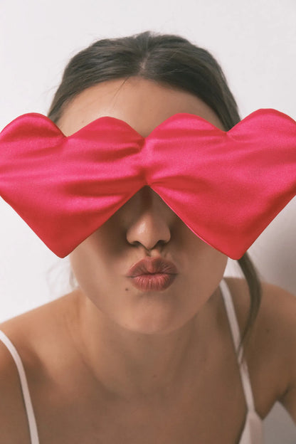 Women Secret Red Women Red Heart Print Sleep Mask SKU: 1373571_60 Image 01