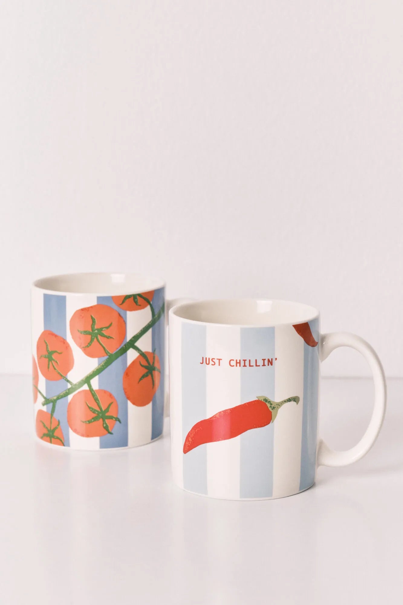 Women Secret Ivory Women Striped, Chilli and Tomato Print 2-Pack Cups SKU: 1373580_96 Image 01