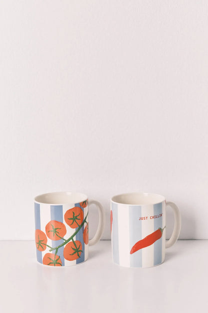 Women Secret Ivory Women Striped, Chilli and Tomato Print 2-Pack Cups SKU: 1373580_96 Image 03