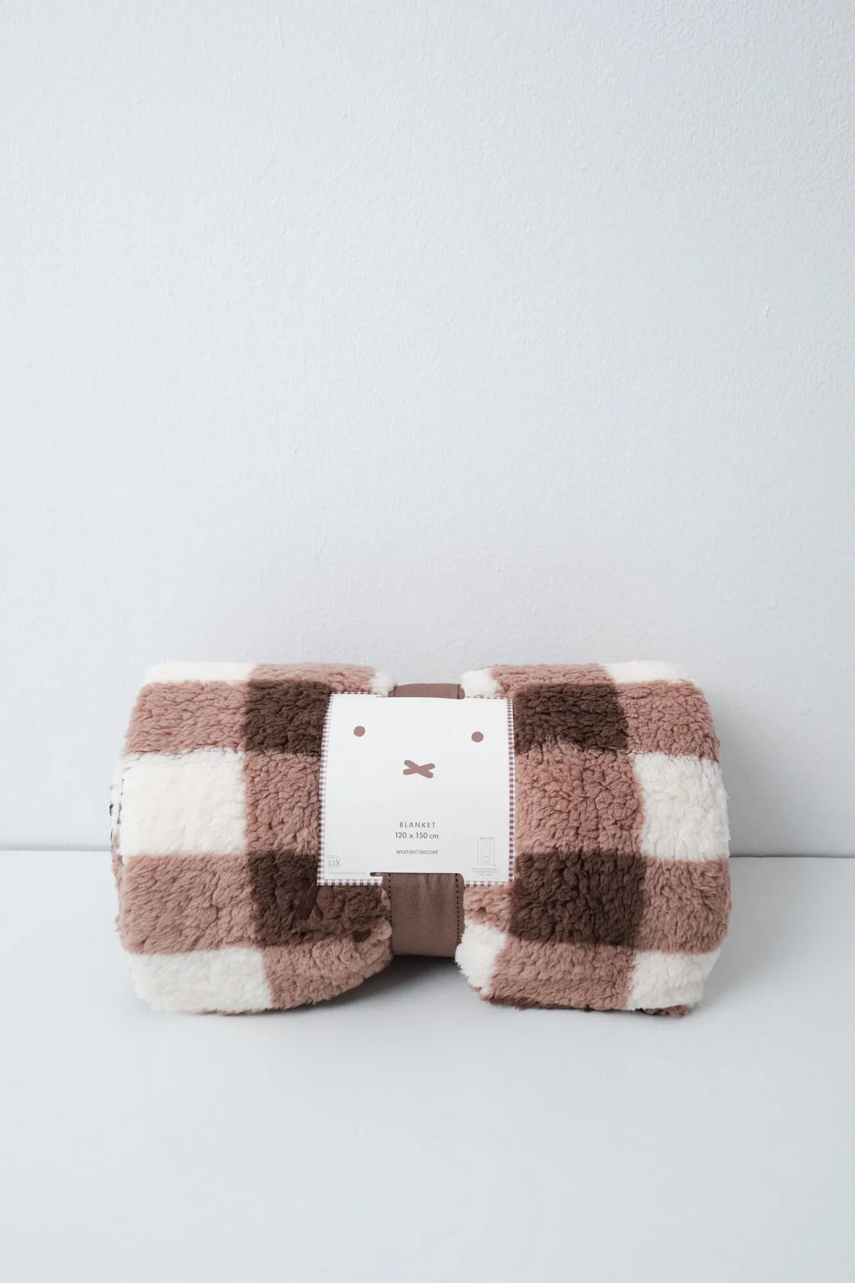 Women Secret Light Brown Women Miffy Plaid Fleece Blanket SKU: 1374476_32 Image 01
