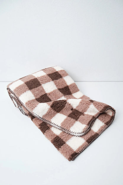 Women Secret Light Brown Women Miffy Plaid Fleece Blanket SKU: 1374476_32 Image 02