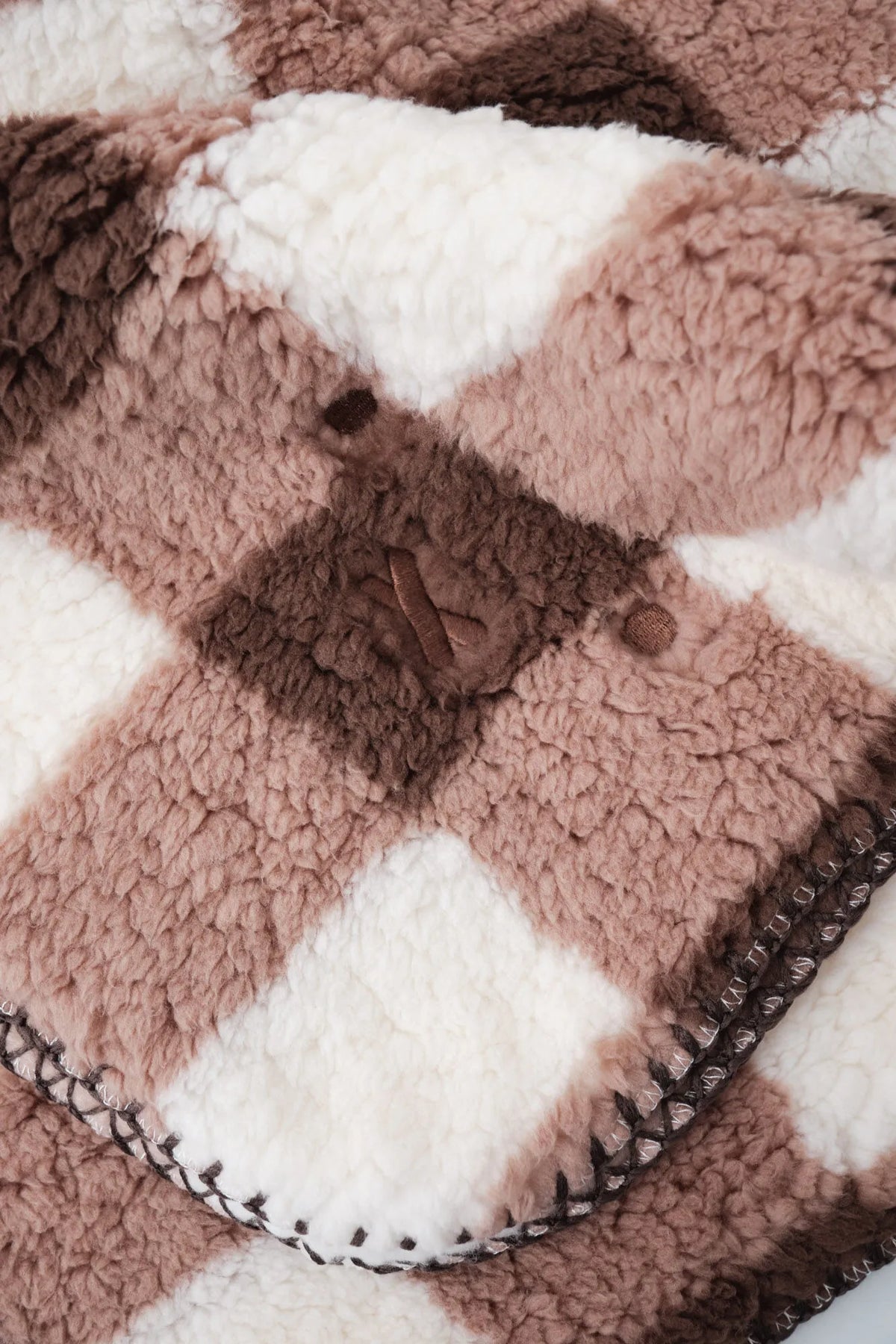 Women Secret Light Brown Women Miffy Plaid Fleece Blanket SKU: 1374476_32 Image 03