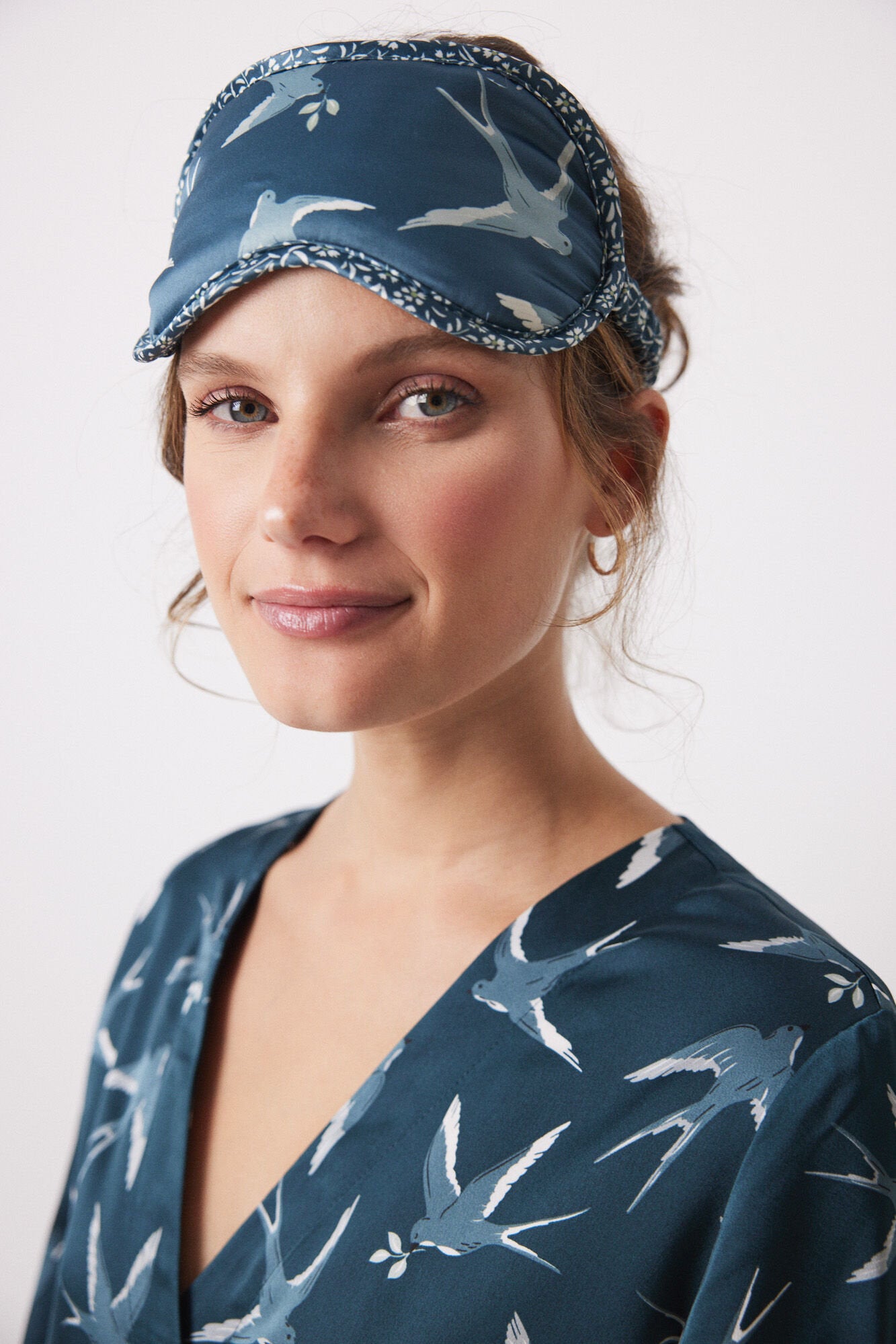 Blue Printed Padded Eye Mask_03