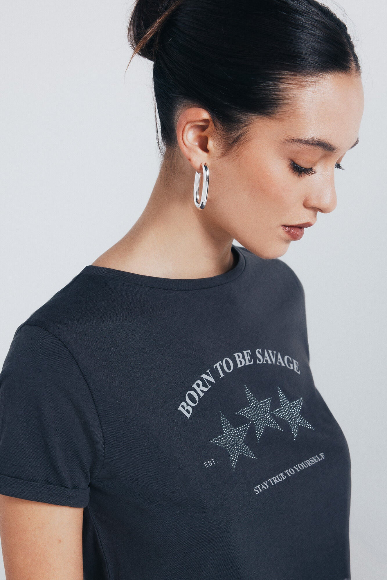 Springfield_Charcoal_Grey_"Born To Be Savage" T-Shirt_1382498_40_01