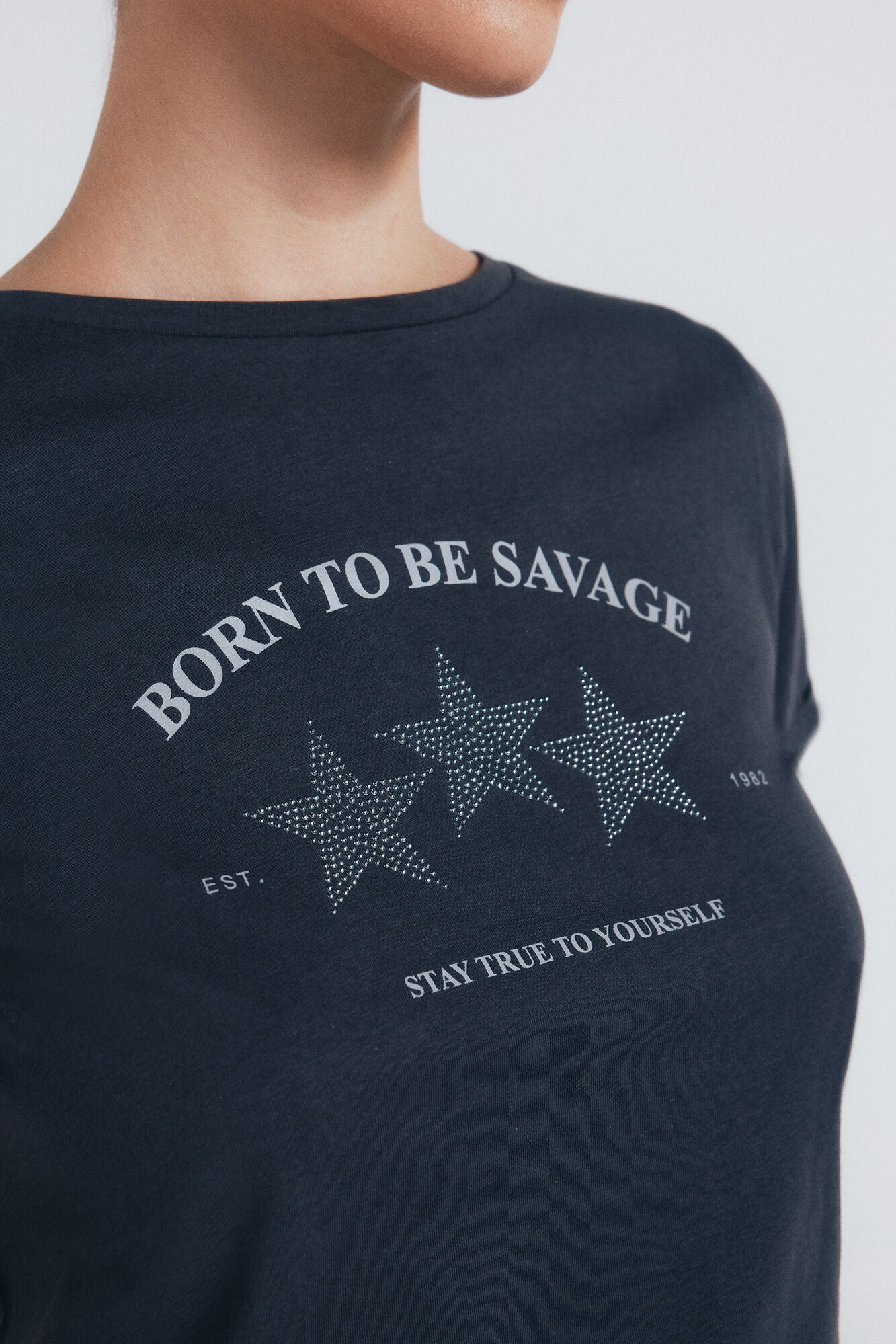Springfield_Charcoal_Grey_"Born To Be Savage" T-Shirt_1382498_40_03