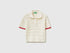 Benetton Creamy White Girls Knitted Polo Shirt SKU: 13KNQ300A_074 Image 01