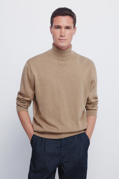 Springfield_Beige/Camel_Basic High Neck Jumper_1402511_52_01