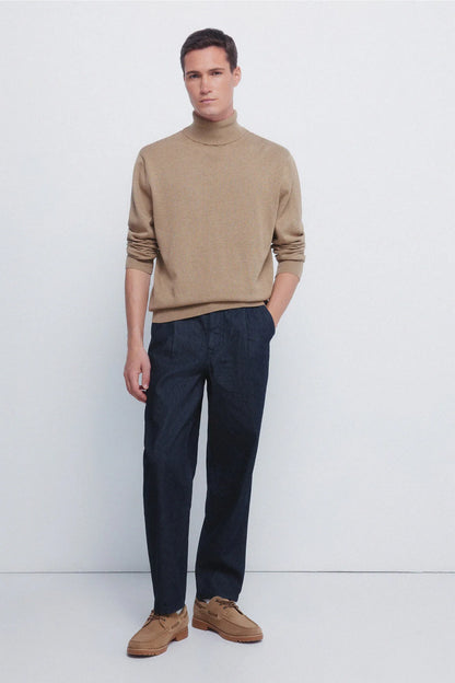 Springfield_Beige/Camel_Basic High Neck Jumper_1402511_52_02