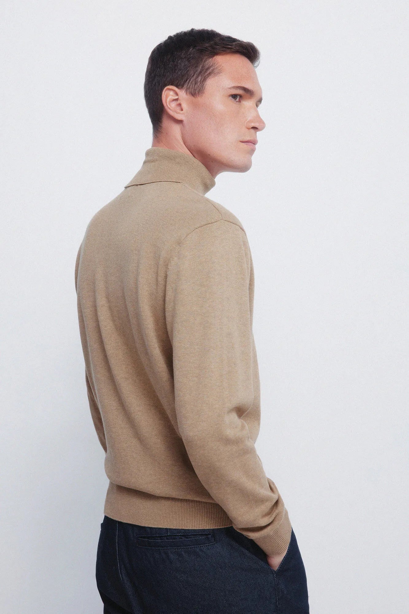 Springfield_Beige/Camel_Basic High Neck Jumper_1402511_52_04