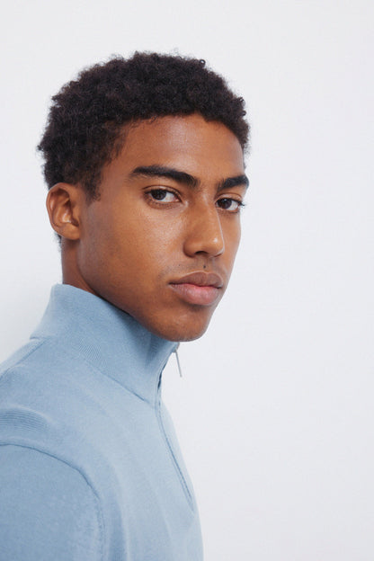 Springfield_Medium Blue_Milano Zip Fastening Jumper_1402512_15_02