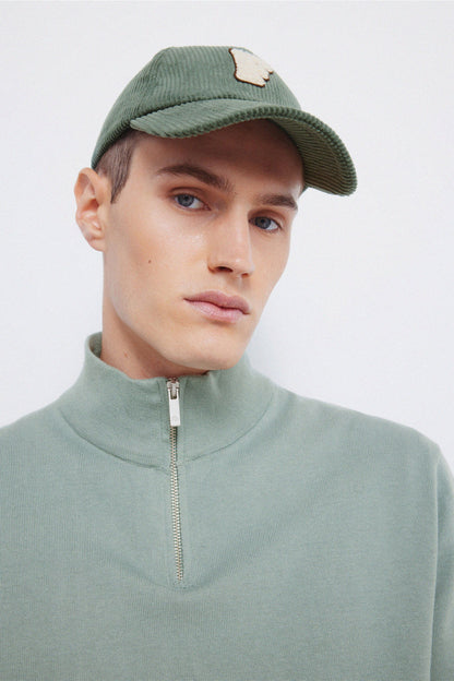 Springfield_Green_Milano Zip Fastening Jumper_1402512_23_02