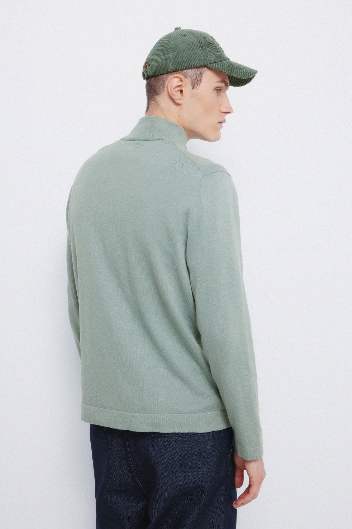 Springfield_Green_Milano Zip Fastening Jumper_1402512_23_03