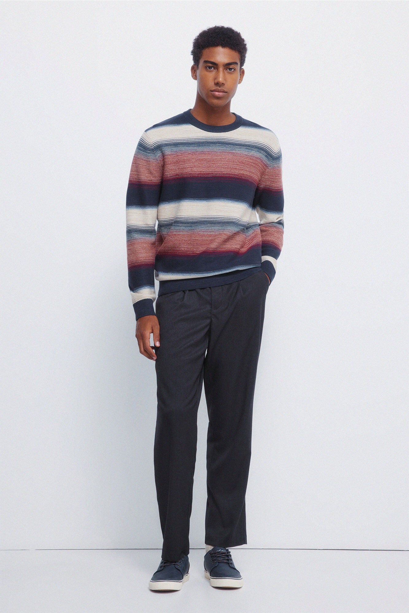 Springfield_Multicoloured_Structured Multi-Stripe Jersey_1402516_66_04
