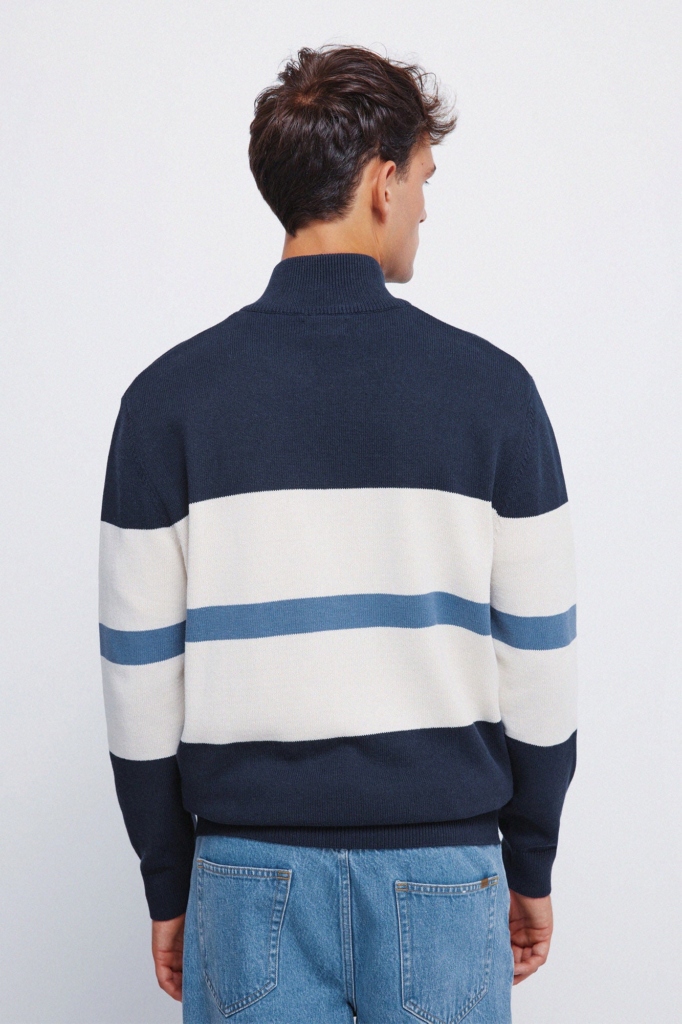 Springfield_Navy_Color Block Zip Fastening Jersey_1402517_10_04