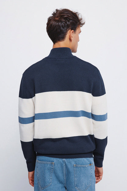 Springfield_Navy_Color Block Zip Fastening Jersey_1402517_10_04