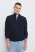 Springfield_Navy_Plain Zip Fastening Jumper_1402519_10_01