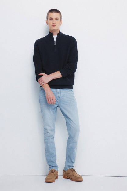 Springfield_Navy_Plain Zip Fastening Jumper_1402519_10_04