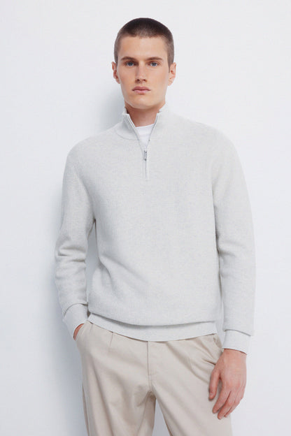 Springfield_Light Grey/Silver_Plain Zip Fastening Jumper_1402519_48_01