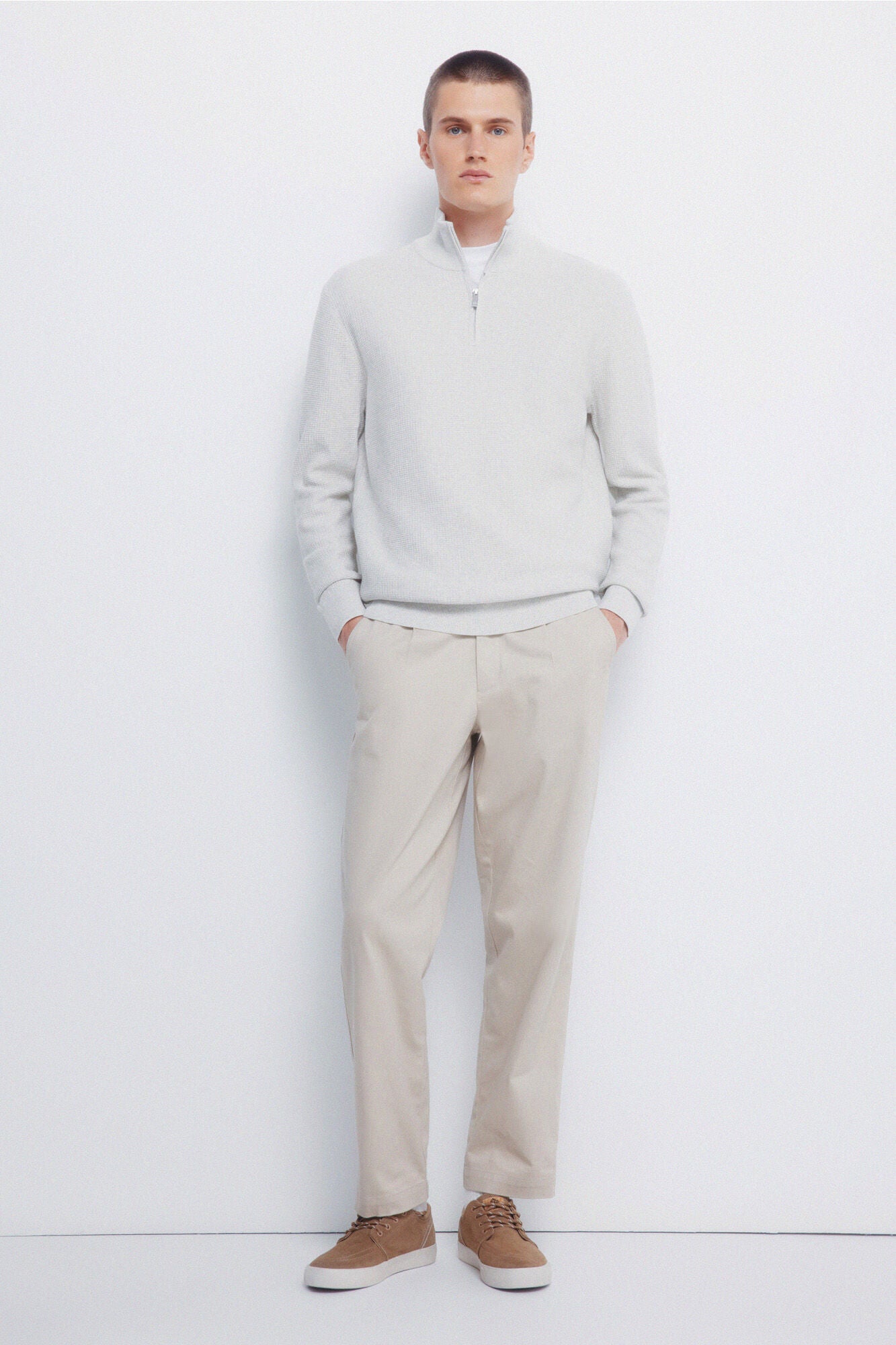 Springfield_Light Grey/Silver_Plain Zip Fastening Jumper_1402519_48_03