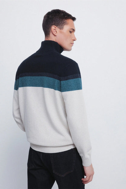 Springfield_Dark Blue_Color Block Zip Fastening Jumper_1402527_11_03