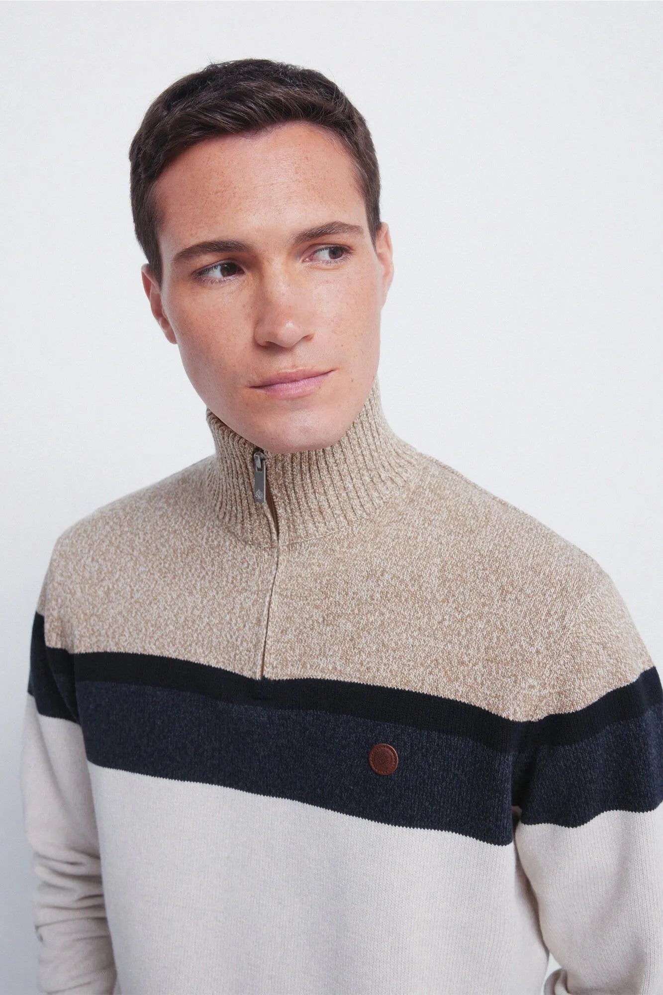 Springfield_0_Color Block Zip Fastening Jumper_1402529_48_02