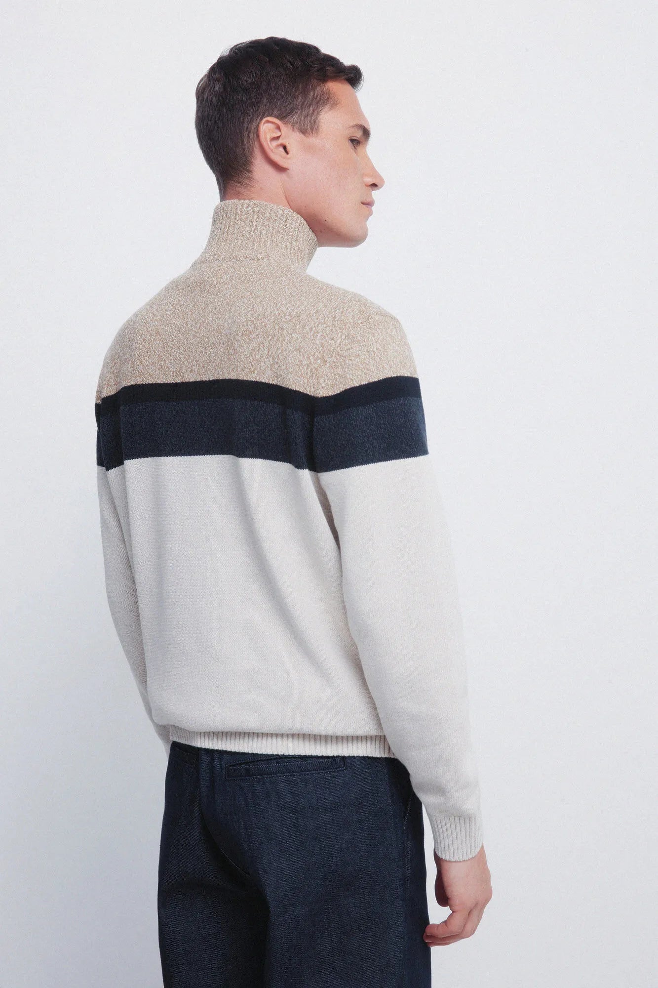 Springfield_0_Color Block Zip Fastening Jumper_1402529_48_04