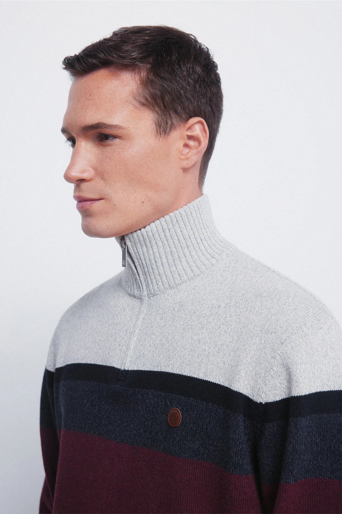 Springfield_Orange_Color Block Zip Fastening Jumper_1402530_67_02