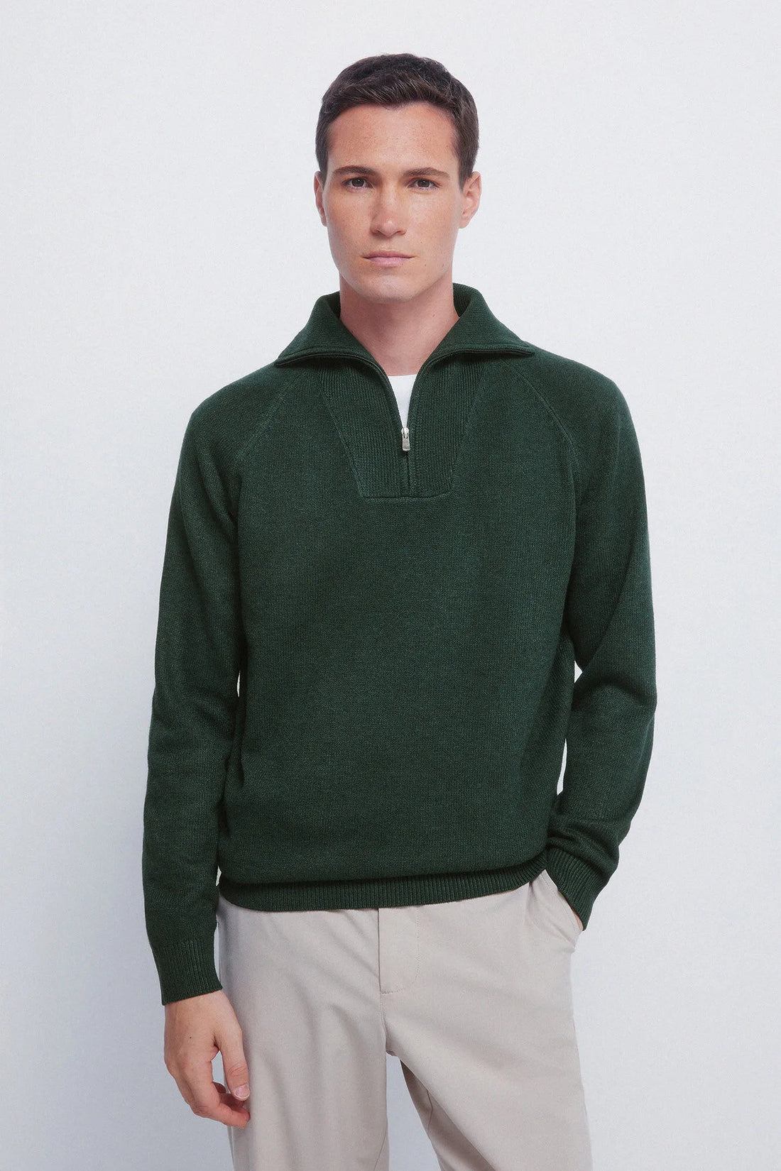 Springfield_Green_Fashionable Trucker Neck Jumper_1402533_22_01