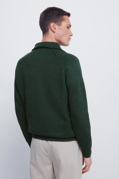 Springfield_Green_Fashionable Trucker Neck Jumper_1402533_22_03